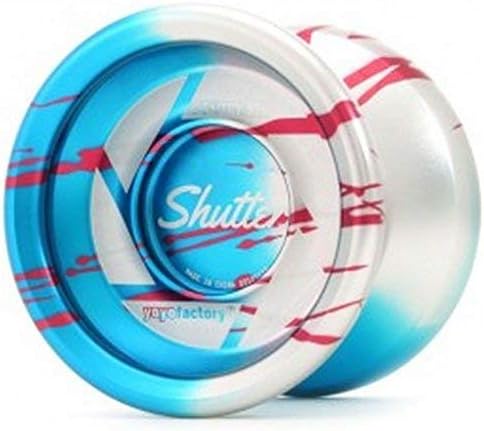 Shutter YoYoFactory Aqua Silver Fade with Red Splash Yo Yo