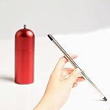 ASPERO Stainless Steel Drinking Straw, Portable and Folding Ultra Long 9 Inch Metal Drinking Straw Reusable Straws with Cleaning Brush [Wine Red]
