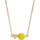 MMIUAEG Sports Ball Pendant Necklace for Women Cute Football Volleyball Basketball Softball Soccer Baseball Enamel Charm Necklace Jewelry Gift for Game Day Sports Fans