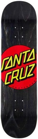 Santa Cruz Skateboard Deck Classic Dot Wide Tip Black/Red 8.0"