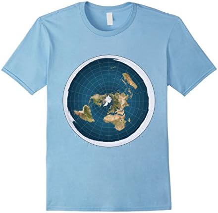 Men's Flat Earth T-Shirt XL Baby Blue