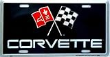 LP - 010 Corvette Flag Logo License Plate - 0153