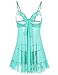 Avidlove Womens Lingerie Halter Chemises Strappy Babydoll Nightwear, Green, Large