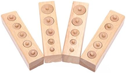 Summerwindy Montessori Educational wooden toy cylinder socket