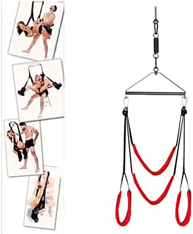 Adult Indoor Swing Set for Couples Bedroom Toys - 360 Spinning Adult Swivel Swing Fantasy Adult Toys for Women Couple - Holds up to 600 lbs Includes Frame, Spring and Hooks(Red)