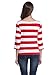 MsBasic Women's 3/4 Sleeve Boat Neck Striped Relax Fit Tee Shirts (Small, MS6310-2)Red/White