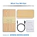 BlaCOG Digital Alarm Clock with Wooden Desk LED Time, Week, Date/Month/Year and Temperature Display, Battery/USB Powered, 3 Alarm Settings, Adjustable Brightness Bamboo/White
