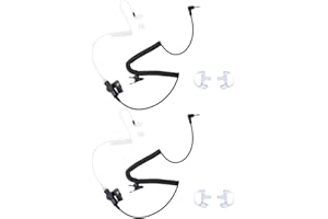HEOPBIRD 2 Pack Police Earpiece 3.5 mm 1 pin Listen Only Covert Acoustic Tube Earpiec Surveillance Headset for 2 Way Radios S