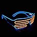 PINFOX Shutter El Wire Neon Rave Glasses Flashing LED Sunglasses Light Up Costumes For 80s, EDM, Party RB03 (Blue + Orange)