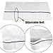 [50 Pack] White Paper Chef Hat with Blue Stripe - Disposable Cap for Food Server