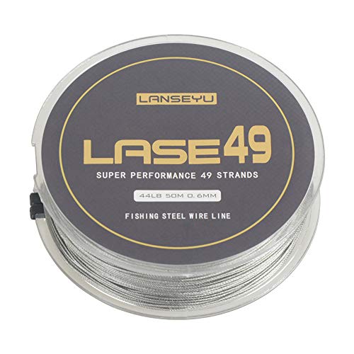 Lanseyu Fil De Pêche En Acier Inoxydable 7 X 7 Brins 0,6 Mm 50 M 20 Kg