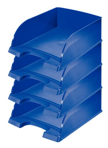Leitz Plus Jumbo Letter Tray Wheelbarrow – Set of 4 Height 103 mm Dark Blue