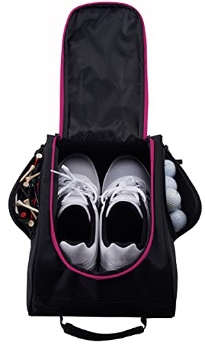 Athletico Golf Shoe Bag - Zippered Shoe Carrier Bags With Ventilation & Outside Pocket for Socks, Tees, etc.