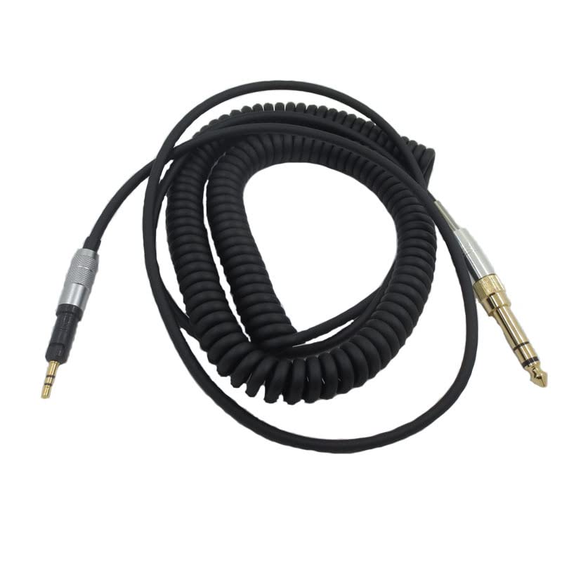 Yaowanguan Coiled Cable for Sennheiser HD6 MIX HD7 DJ HD8 DJ HD515 HD518 HD558 HD598 HD549 HD569 HD579 HD595 HD599 Headphones,Replacement Audio Wire w/6.35mm Adapter,Extend to 5m/16.4fts
