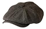 'Shelby' Newsboy Grey Herringbone Cloth Cap By Gamble & Gunn Style of TV's Peaky Blinders (59cm)