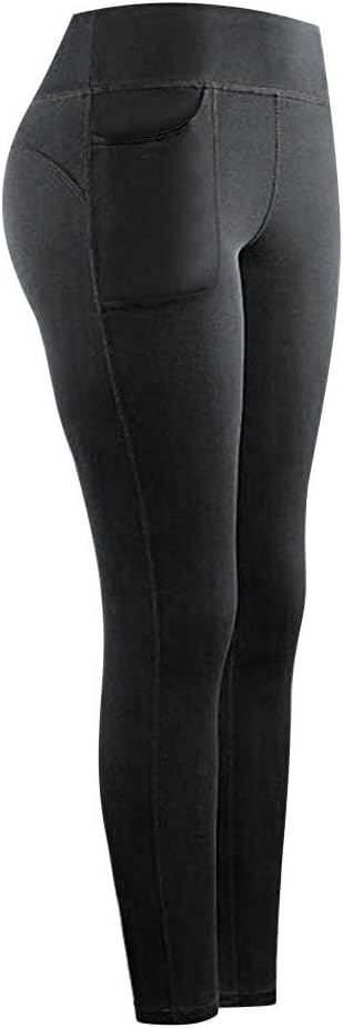MOMKER Women's High Waist Yoga Pants with Pockets Quick-Dry Sports Fitness Tummy Compression Leggings