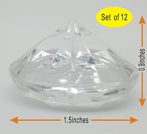 AiFanS DiamondTable Place Card Holdes(Clear,4cm Set of 12)