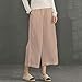 Ecupper Womens Casual Loose Plus Size Elastic Waist Cotton Trouser Cropped Wide Leg Pants Pink 12-14