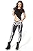 Ensasa Women'S Fashion Digital Print Black White Skeleton Spandex Leggings
