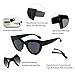 COASION Retro Cateye Sunglasses for Women Small Face Fashion Cateye Frames Eyewear Mirrored Lenses UV400 Protection (Matte Black Frame/Black Lens)