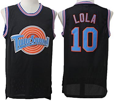 Mens Tune Squad #10 Lola Bunny Shirts Lola Black Mesh Space Jam Movie Jersey Size L