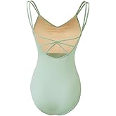 ROYAL SMEELA Women’s Camisole Leotard Turtleneck Ballet Costumes for Women Backless Ballet Dance Leotards Stretchy Bodysuit