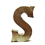 Rustic Arrow Letter S for Decor, 14-Inch, Silver