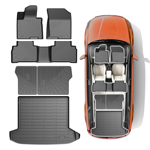 All Weather Floor Mats & Cargo Liner for 2022-2025 2026 Hyundai Tucson (Not Fit Hybrid/PHEV), Custom Fit 1st & 2nd Row with Trunk Mat Back Seat Cover Protector Full Set for Tucson Accessories Heavy
