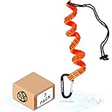 KwikSafety (Charlotte, NC) TENTACLE (3 PACK) Light Duty Tool Lanyard with Aluminum Carabiner Clip Coiled Retractable Bungee Cord with Loop & Adjustable Lock Fall Protection | 10 lb Working Limit