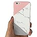 J.west Unique Marble Design, iPhone 6 6S Case Pink Geometric Anti-Scratch &Fingerprint Shock Proof Thin Non Slip Matte Back Hard Protective Cover for iPhone 6 6S 4.7 inch