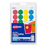 Avery Removable Print or Write Color Coding Labels, Round, 0.75 Inches, Pack of 1008 (5472)