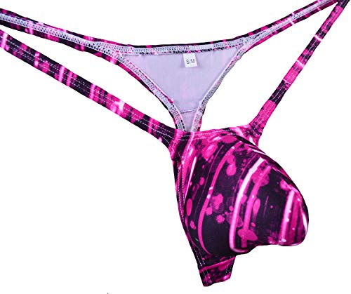WOSESE Men's G-String Bulge Pouch Thongs Underwear WSS34 (S/M fit Waist 27''-33