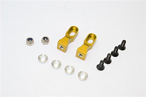 Tamiya TT-01 Upgrade Parts Aluminum Servo Mount With Collars & Lock Nuts & Screws - 1Pr Set Gold