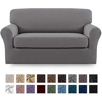 Amazon Com Easy Going 2 Pieces Microfiber Stretch Couch Slipcover