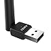 AUKEY WiFi Adapter, AC600 Dual Band USB Wireless Adapter with High-Gain Antenna for Windows 7, 8, 10, XP, Vista and Mac OS X 10.9, 10.10, 10.11