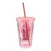 Vandor 70351 Marilyn Monroe 18 oz Acrylic Travel Cup with Lid and Straw, Pink and Black