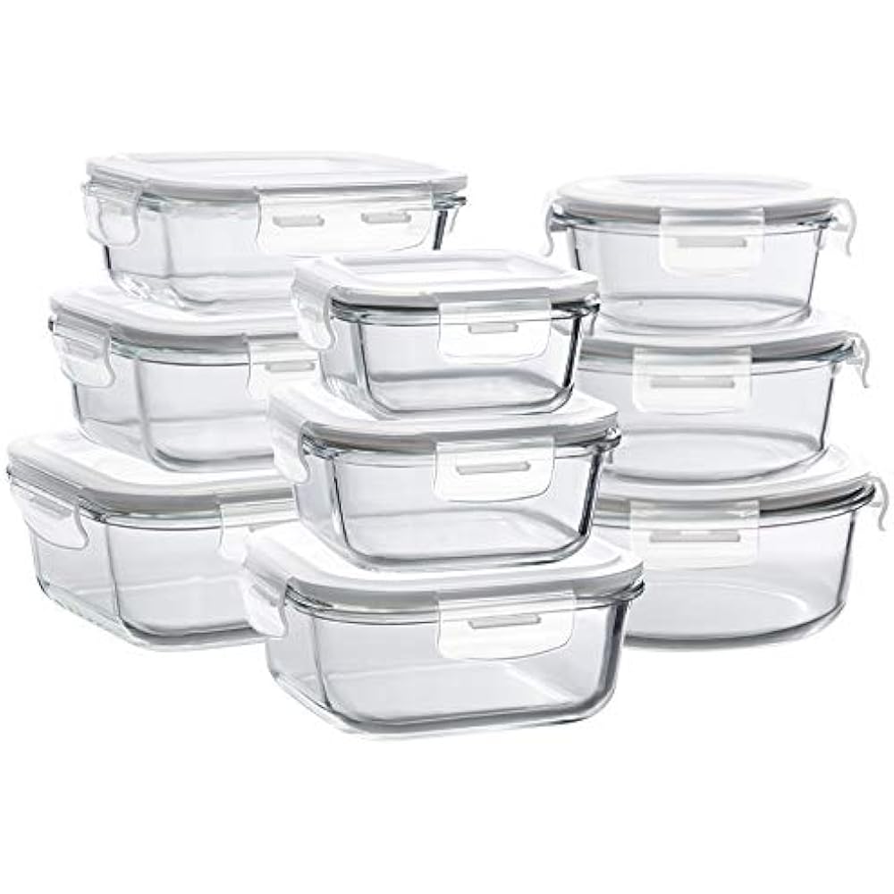 Food Storage & Organization Sets Bayco Glass Containers With Lids, 9