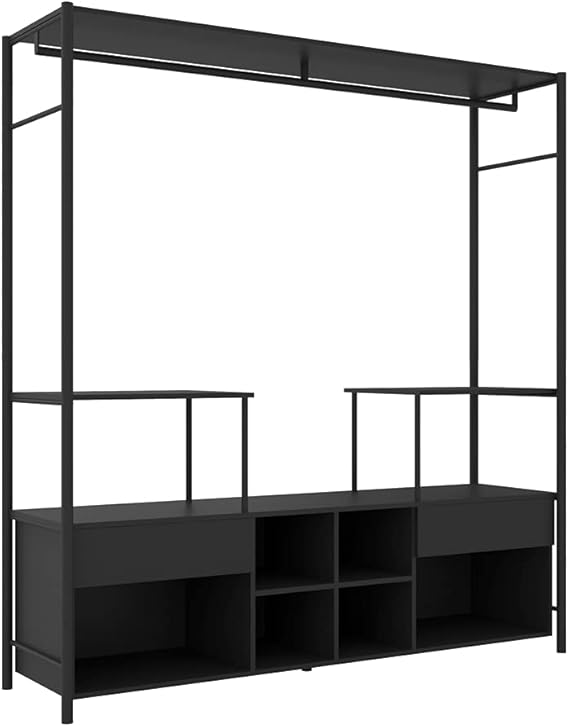 Guarda Roupa Closet Modulado Barcelona Casal Preto Artefamol