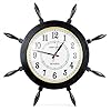 Nagina International Matte Black Nautical Pirate's Handcrafted Premium Ship's Time Clock Wheel | Boat Decor Gifts 41NZgaG7ofL. SS100