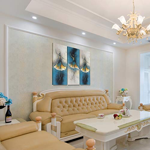 2 Gold+Orange+Paintings+Decoration+10x30inchx3pcs