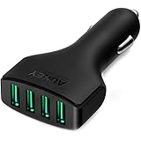 AUKEY 9.6A / 48W 4-Port USB Car Charger with AiPower Adaptive Charging Technology for iPhone 6s / 6s plus / 6, iPad Air 2, Samsung Galaxy S6 / S6 Edge, Nexus, HTC M9, Motorola, Nokia and more - Black