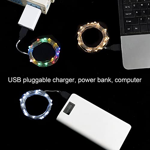 Christmas Lights USB Led String Lights Suitable for Indoor, Bedroom Holiday Christmas Wedding Decoration Window with USB Interface (Black a)
