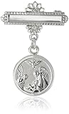 Children's Sterling Silver Christening Pin with Guardian Angel