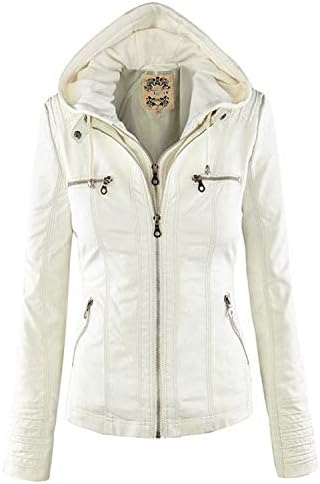Heroic spirit Hooded Women Jacket Black Winter Motor Coat Slim Thick Zipper Casual Parka Overcoat PU Jacket Coats
