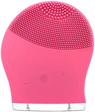 Wowlily Silicone Facial Cleansing Brush (Sonic System Face Brush)Face Massager , Gentle Exfoliation for all Skin Types, Fuchsia