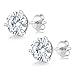 Charles & Colvard Forever Classic 6mm 1.60cttw DEW White Created Moissanite 14K White Gold Friction Back Round Martini Stud Earrings