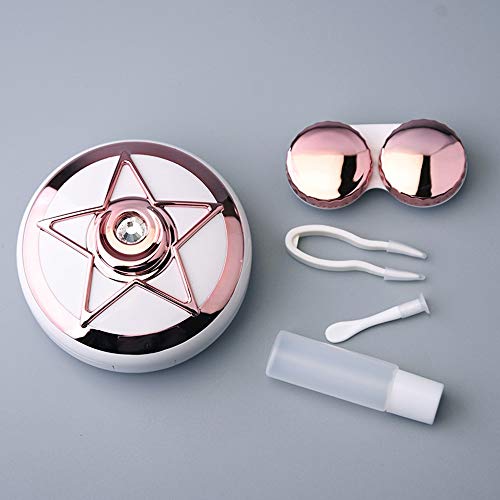 ZHU YU CHUN Cute Contact Lens Case Travel Portable Contact Lens Box Container Holder with Mirror (Pack of 3)