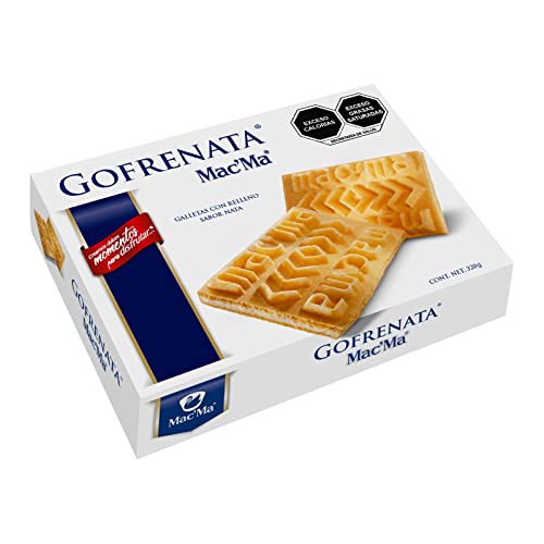 MAC’MA GOFRENATA COOKIES WITH CREAM FLAVORED FILING, MEXICAN COOKIES, GALLETAS CON RELLENO SABOR CREMA BOX OF 11.28 OZ