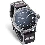 Laco1925 Men's Mechanical Watch with Black Dial Analogue Display and Brown Leather Strap 861746