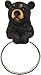 DWK 8-inch Hugo the Helper Black Bear Towel Holder Ring Rustic Woodland Forest Themed Kitchen Bathroom Cabin Decor
